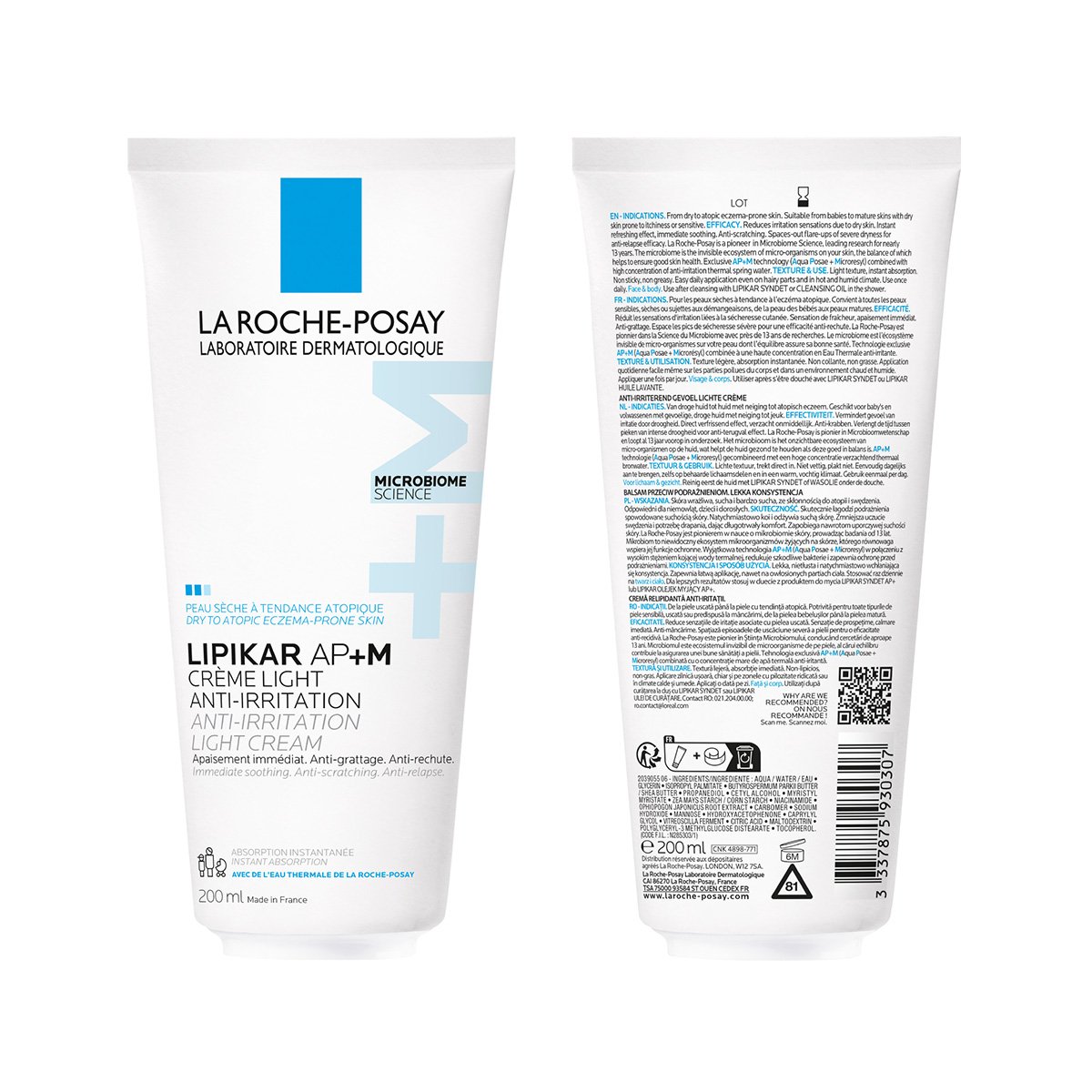Lipikar Baume Light AP+M 200ml συστατικά