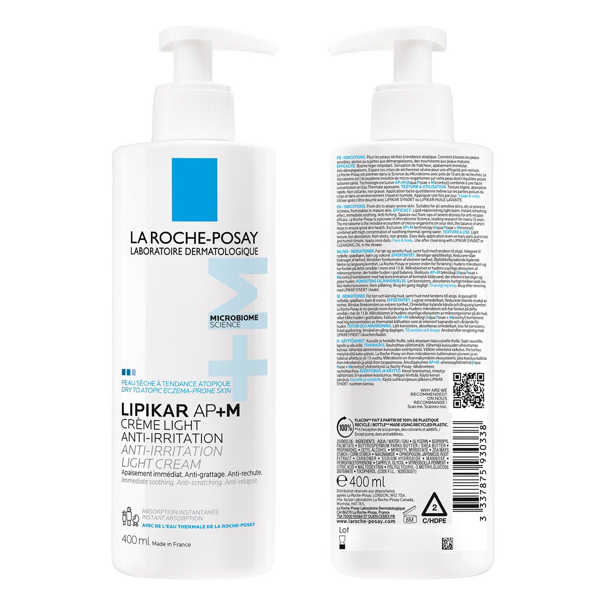 Lipikar Baume Light AP+M 400ml συστατικά